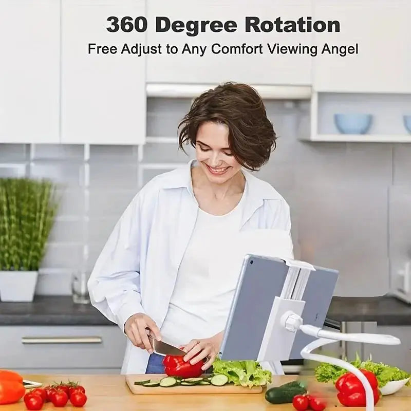 360 Clip Mobile Phone Holder Stand Portable Flexible Tablet Lazy Desk Bed Bracket Desktop Bed Mount Stand Base Support 7-11 inch