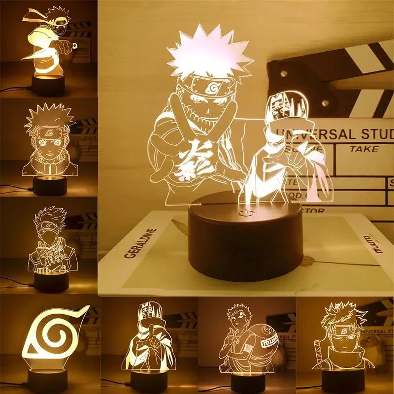 Naruto Anime Action Figures Night Light Manga Boruto Sasuke Itachi Akatsuki Acrylic Bedroom Lamp Children Sh Figuarts Gift Toys