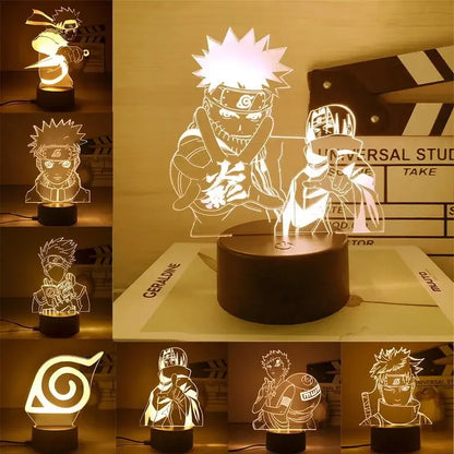 Naruto Anime Action Figures Night Light Manga Boruto Sasuke Itachi Akatsuki Acrylic Bedroom Lamp Children Sh Figuarts Gift Toys